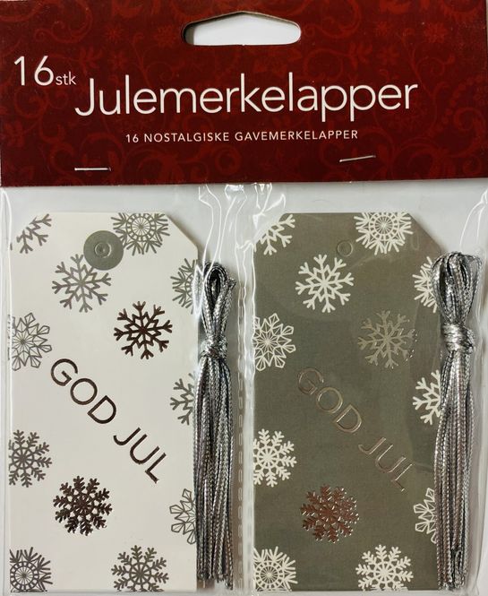 Hovedbilde julemerkelapper 16 pk. Nostalgisk