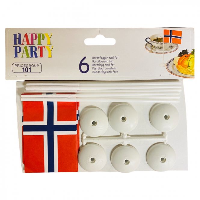 Hovedbilde Norske flagg - 6pk