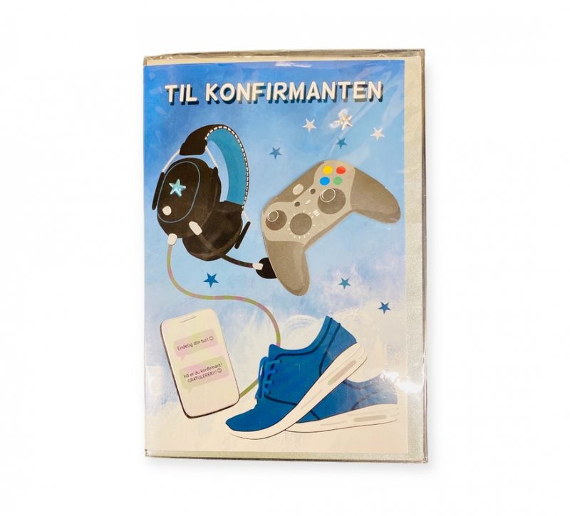 Konfirmasjonskort dobbelt med konvolutt