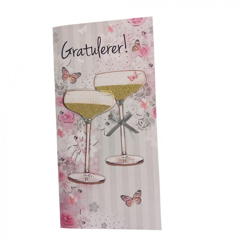 Gratulasjonskort Dobbelt med konvolutt Cocktailglass