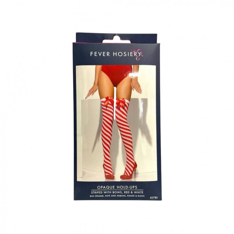 Strømper med røde og hvite striper Fever Hosiery