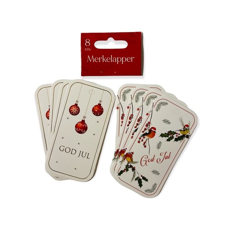 Julemerkelapper 8 pk.