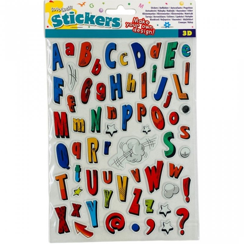 Stickers 3D bokstaver/tegn