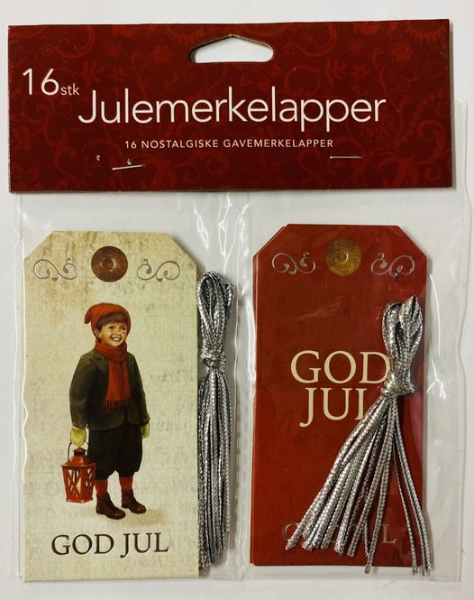 Hovedbilde julemerkelapper 16 pk. Nostalgisk