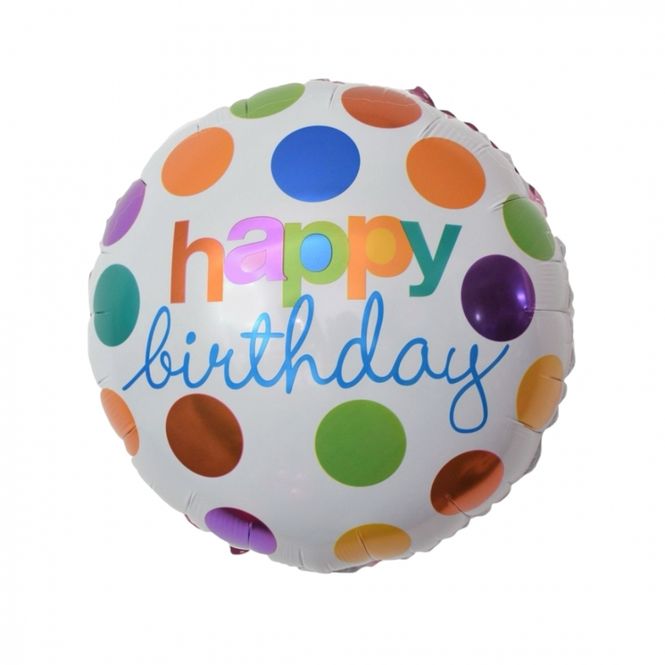 Hovedbilde Folieballong Happy birthday 46 cm rund
