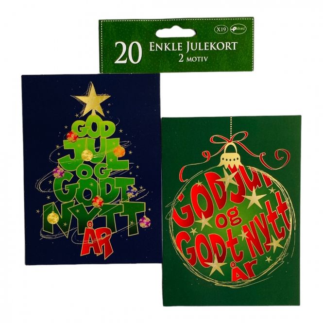 Hovedbilde Julekort enkle 20 pk. God jul og godt nytt år!