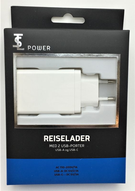 Ladeadapter med 2 utganger Superpris!