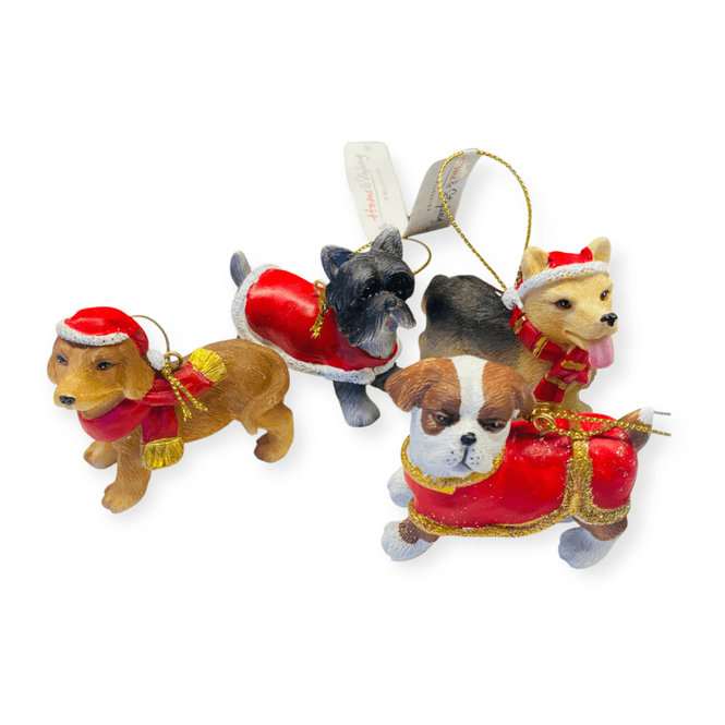 Hovedbilde Hundefigur jul med oppheng 7 cm