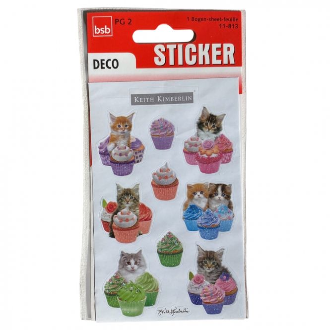 Hovedbilde Stickers 3 ark Katter