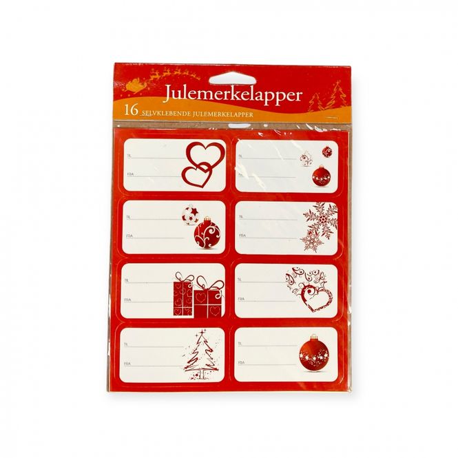 Hovedbilde Julemerkelapper selvklebende 16 pk.