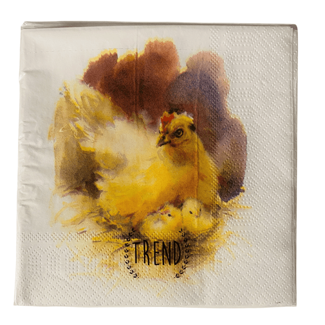 Hovedbilde Servietter høne m/kyllinger