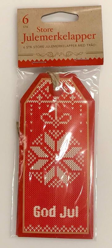 Julemerkelapper store 6 pk