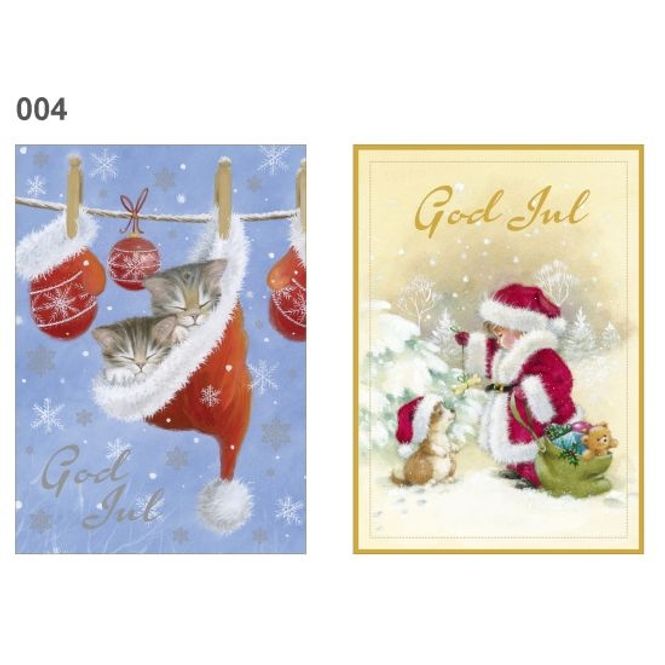 Hovedbilde Julekort doble med konvolutt 6 pk. Hund/katt
