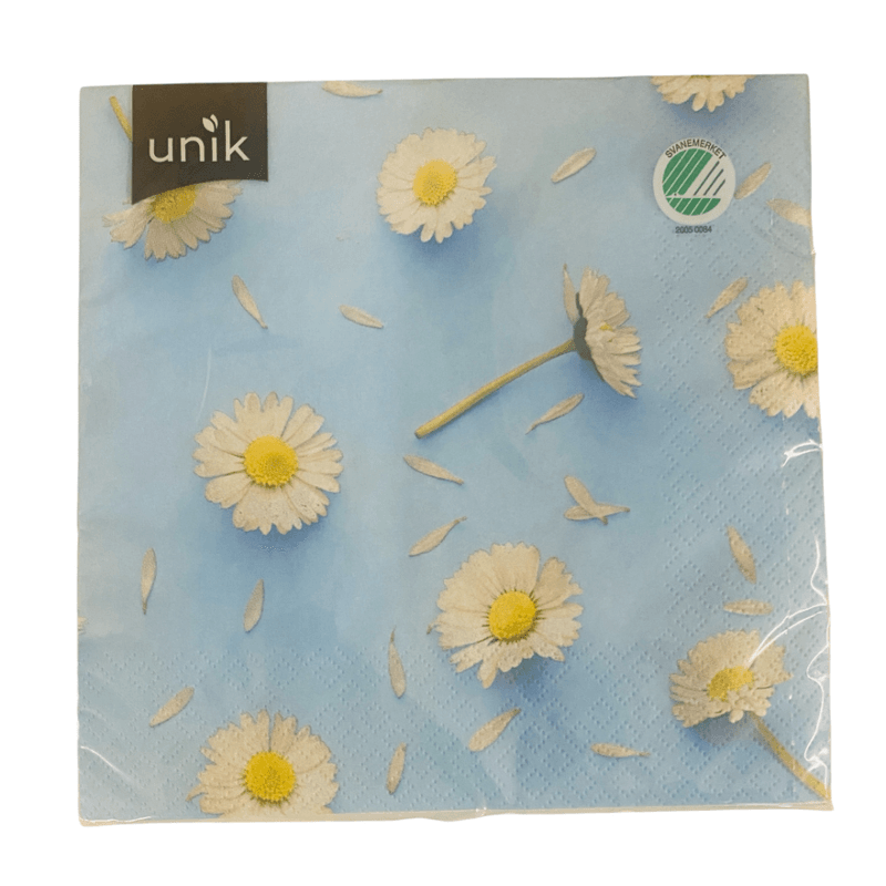 Servietter 20 pk. Lyseblå prestekrage