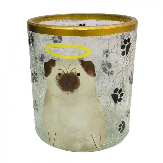 Hovedbilde Lysglass krakelert med hundemotiv Trend Design
