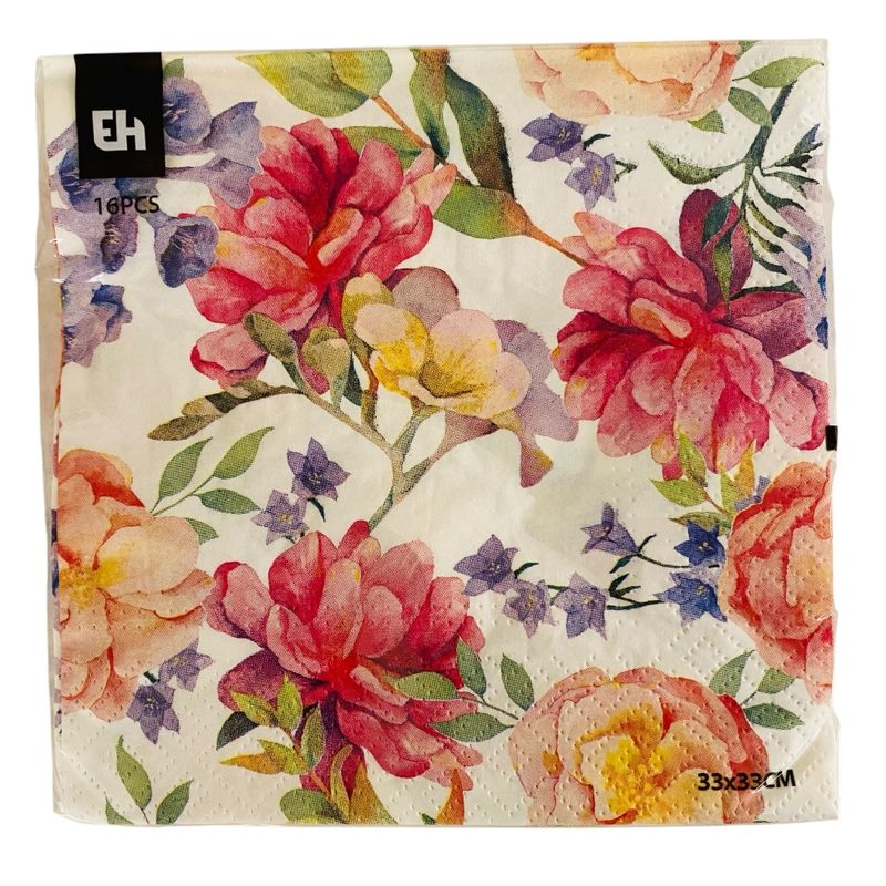 Servietter 16 pk. Blomster