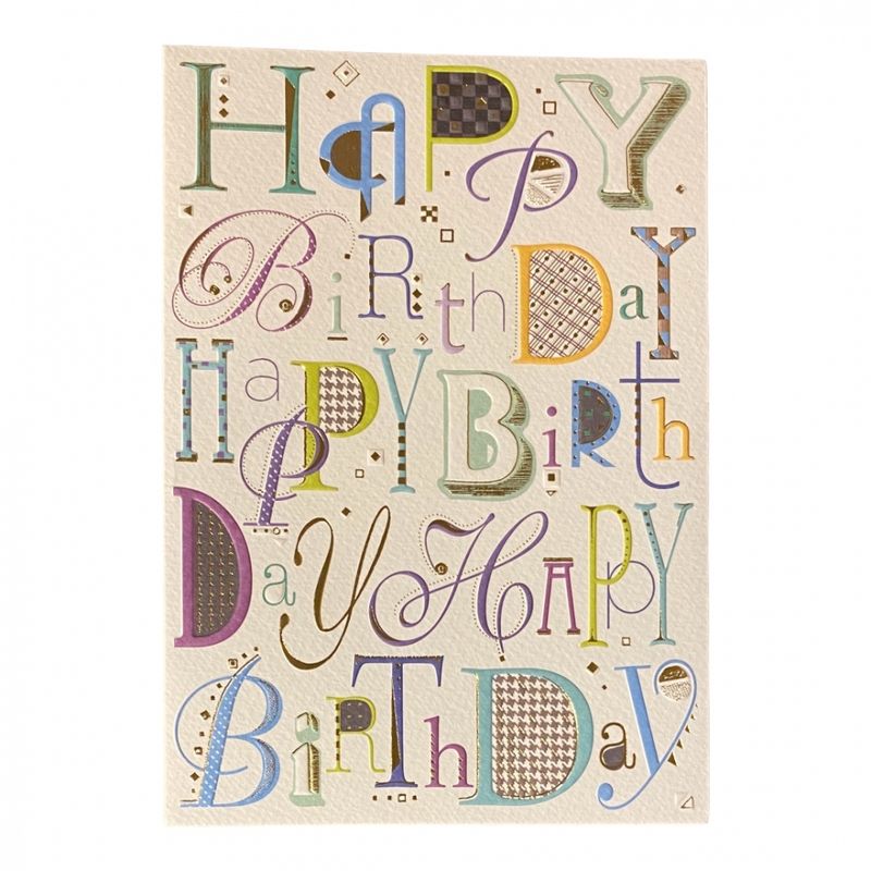 Gratulasjonskort dobbelt med konvolutt Happy Birthday