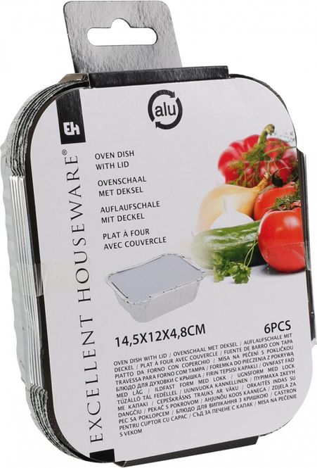 Hovedbilde Aluminiumsform  med lokk 14,5x12x5 cm 6 pk.