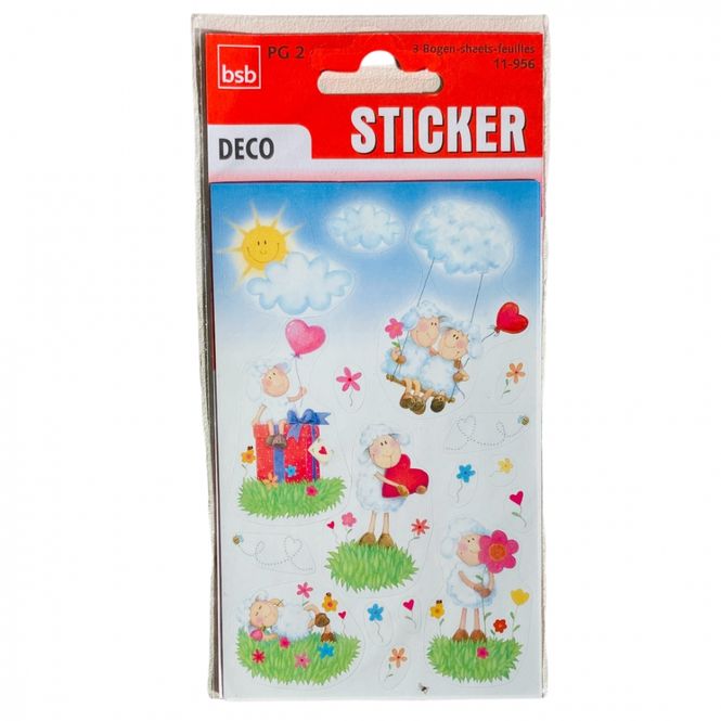 Hovedbilde Stickers 3 ark Sau med hjerte