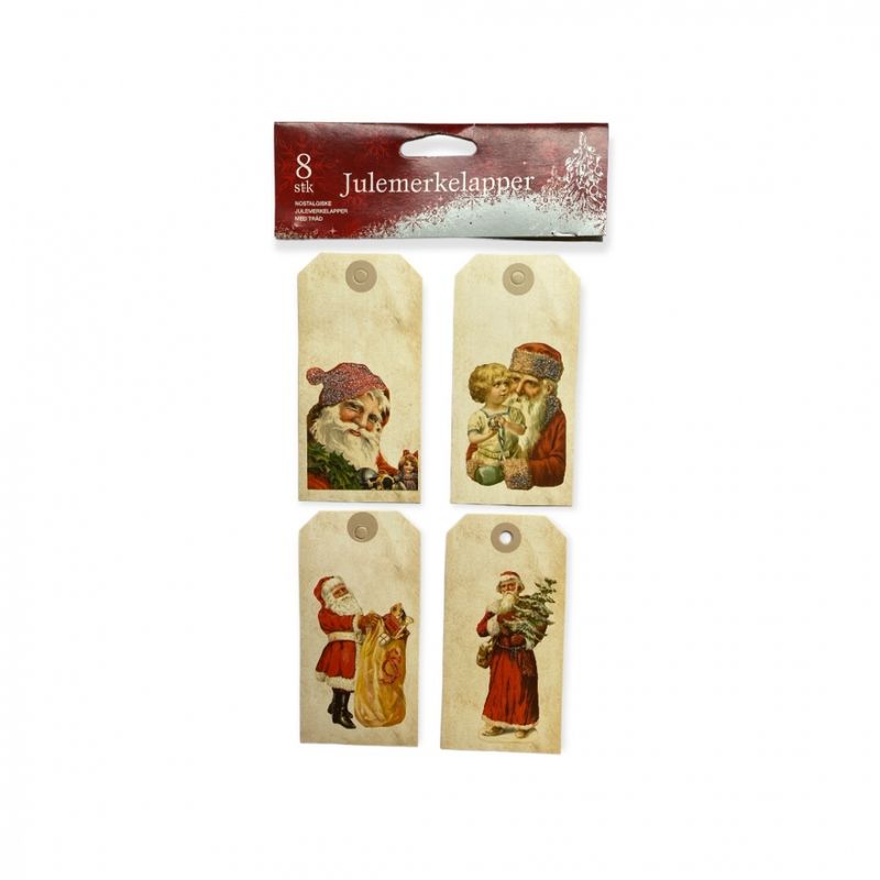 Julemerkelapper 8 pk Nostalgiske