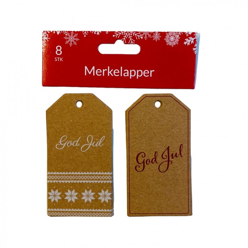 Julemerkelapper 8 pk.