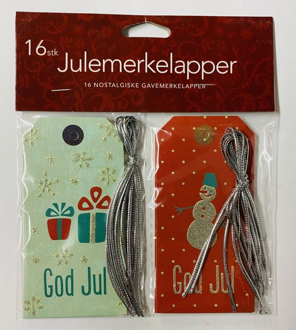 Hovedbilde Julemerkelapper 16 pk. Nostalgisk