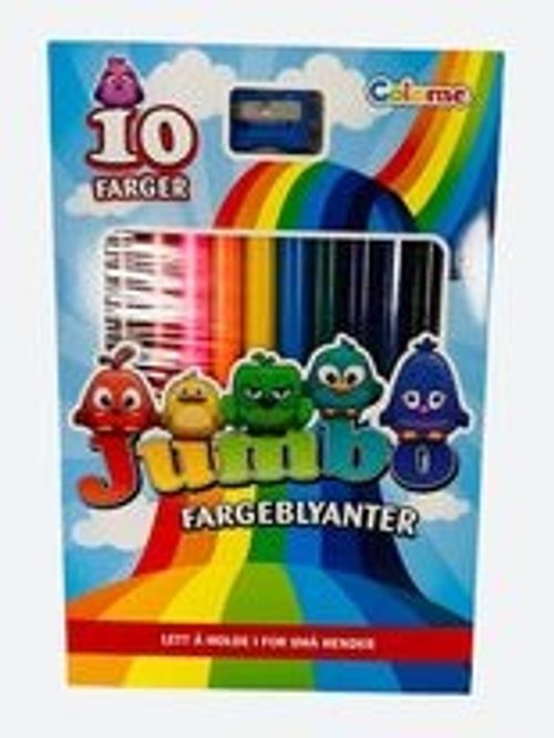 Hovedbilde Fargeblyanter Jumbo 10 pk. med blyantspisser