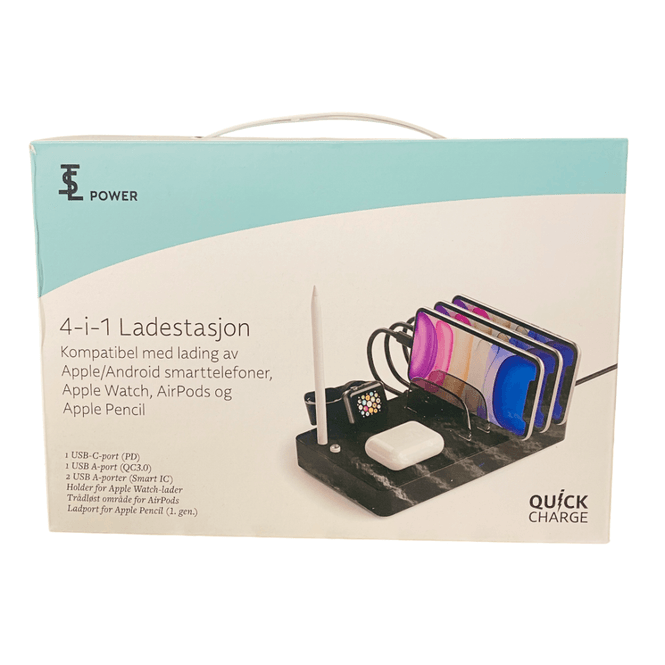 Hovedbilde 4-i-1 ladestasjon for Apple TSL Superpris!
